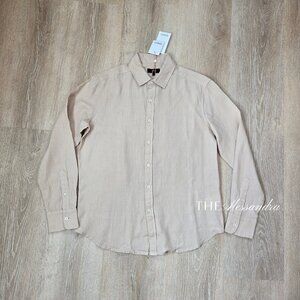 Quince Men’s 100% European Linen Long Sleeve Shirt Driftwood Small MSRP $60 NWT